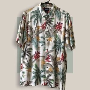 Arthouse Hawaiian Tropical Print‎ Shirt Palm Trees Size L